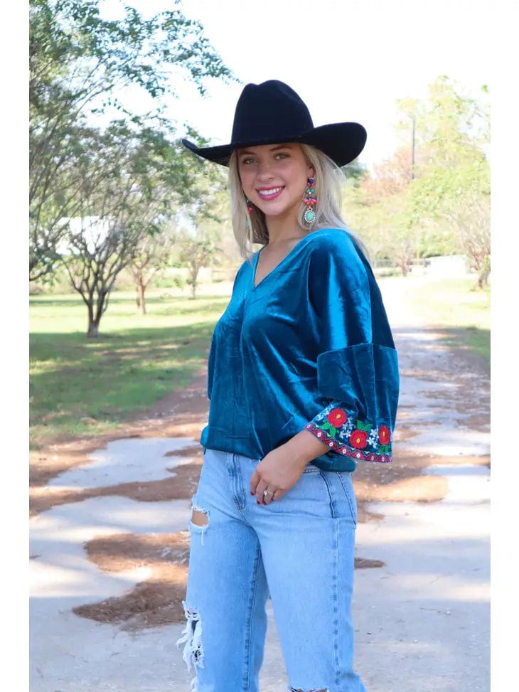 Merigold Kisses |Embroidered Top | - Cowtown Bling N Things