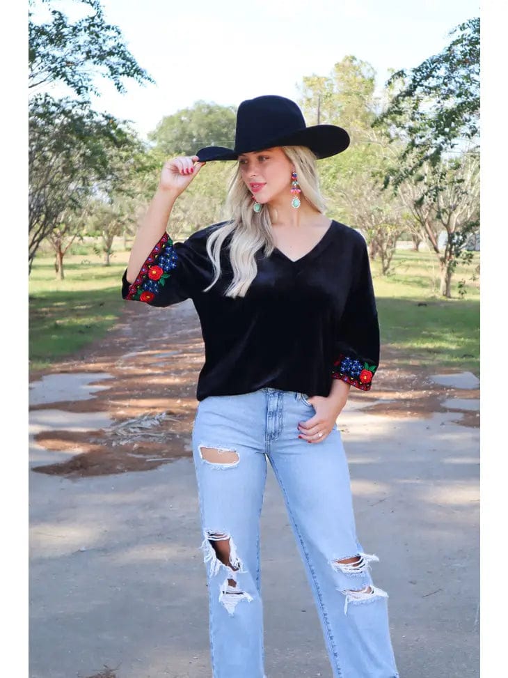 Merigold Kisses |Embroidered Top | - Cowtown Bling N Things