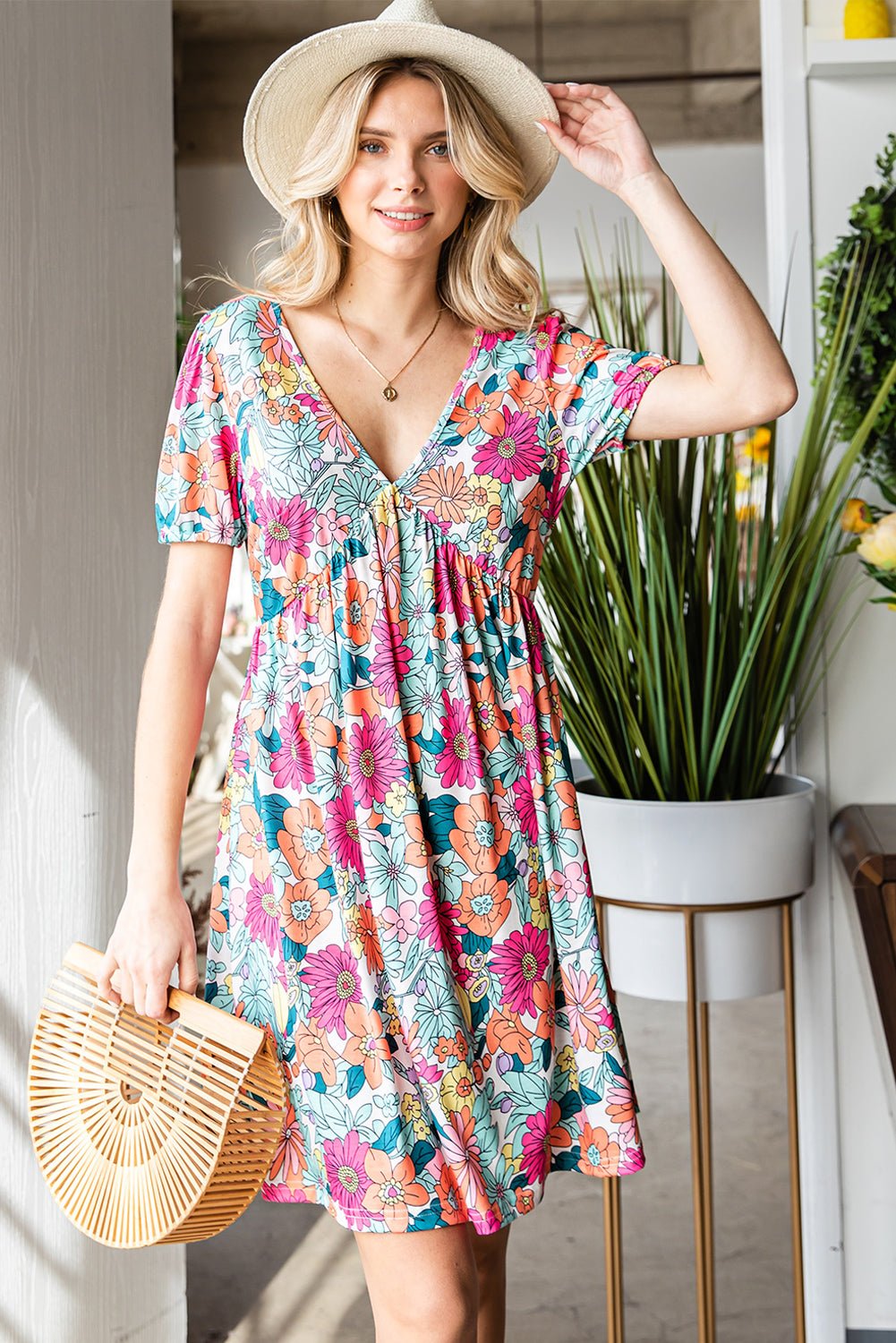 Multicolor Floral Print Casual Halter Top - Cowtown Bling N Things
