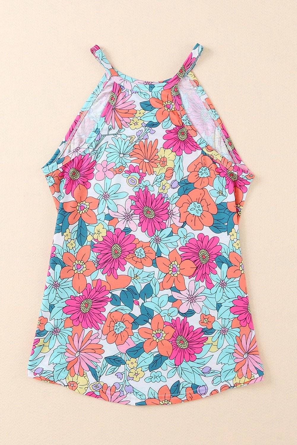Multicolor Floral Print Casual Halter Top - Cowtown Bling N Things