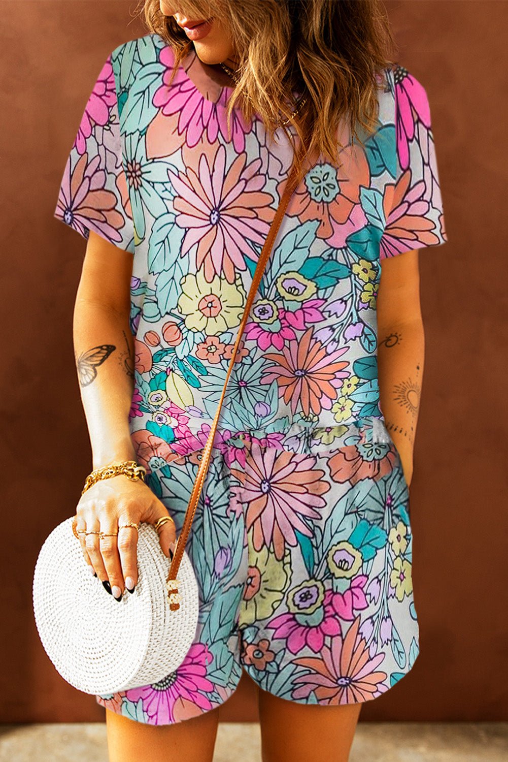 Multicolor Floral Print Casual Halter Top - Cowtown Bling N Things