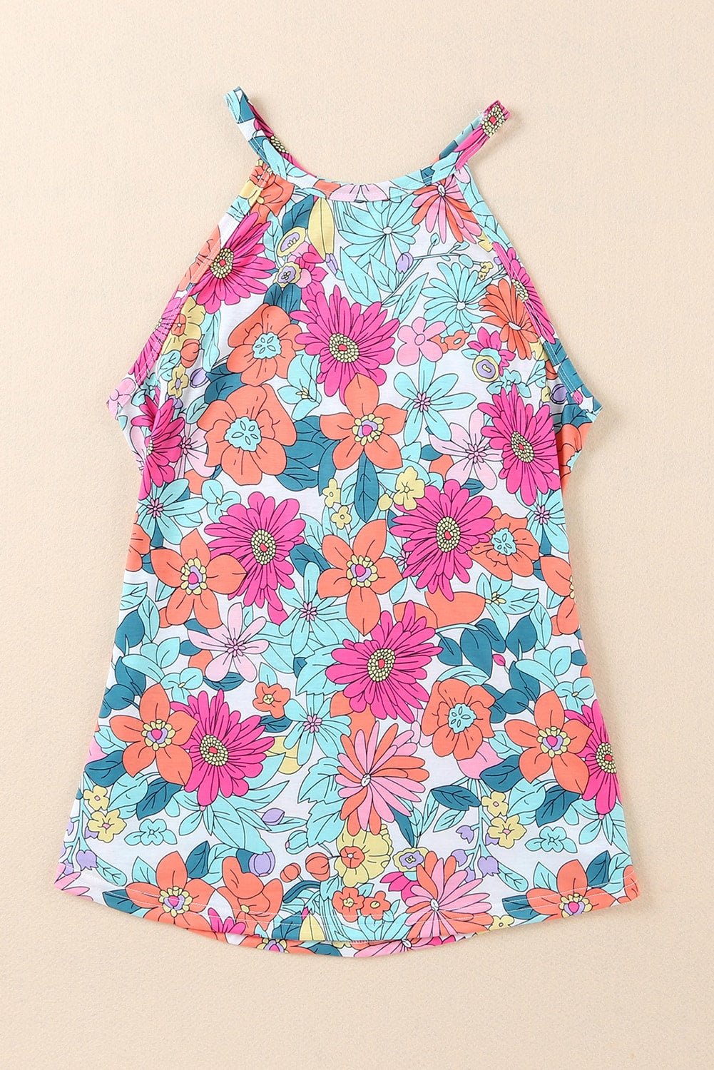Multicolor Floral Print Casual Halter Top - Cowtown Bling N Things