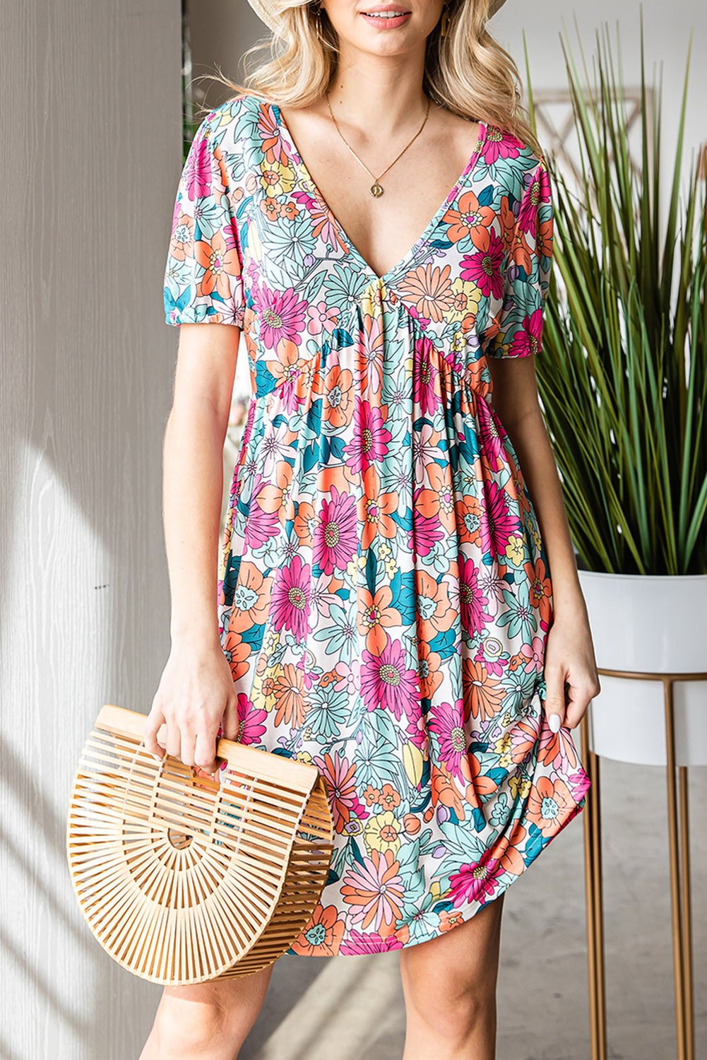 Multicolor Floral Print Casual Halter Top - Cowtown Bling N Things
