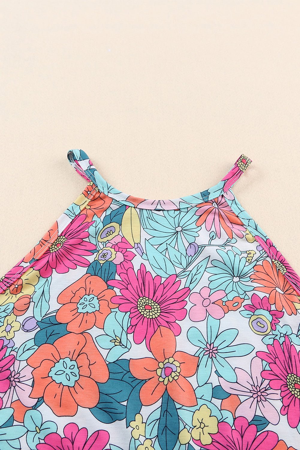 Multicolor Floral Print Casual Halter Top - Cowtown Bling N Things