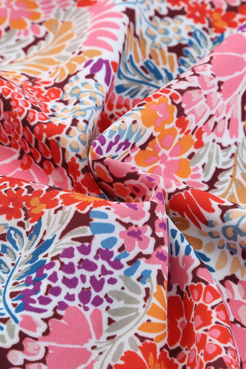 Multicolor Floral Print Smocked Cuffs Long Sleeve Blouse - Cowtown Bling N Things