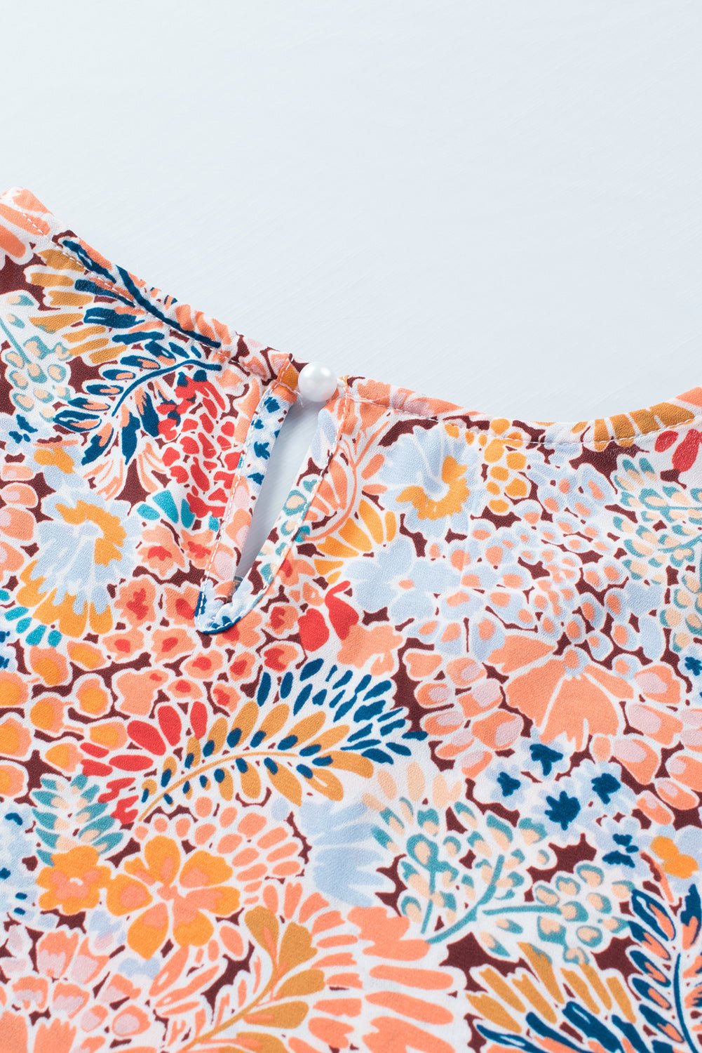 Multicolor Floral Print Smocked Cuffs Long Sleeve Blouse - Cowtown Bling N Things