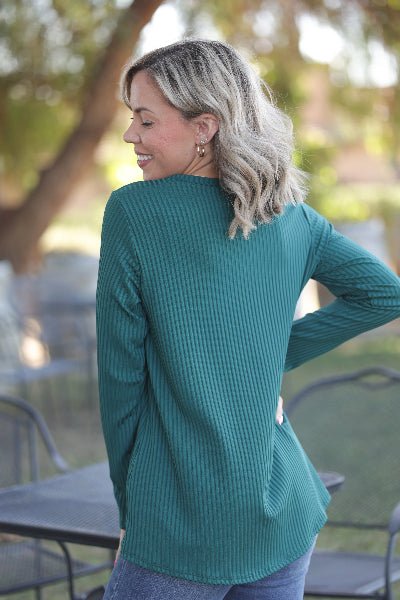 Now and Forever Subtly Striped Long Sleeve Top - Cowtown Bling N Things