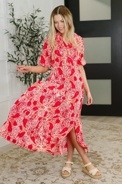 One Eleven North – Strolling By Floral Maxi Dress with Pockets & Balloon Sleeves - Cowtown Bling N Things