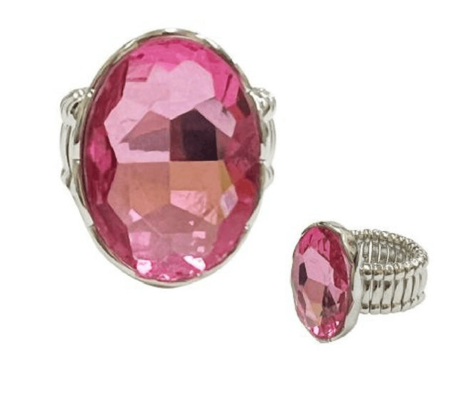 Oval Rhinestone Gem Stretch Ring - Cowtown Bling N Things
