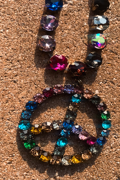 peacerhinestonemultinecklace
