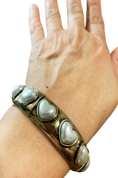 Pearl Heart Stretch Bracelet - Cowtown Bling N Things
