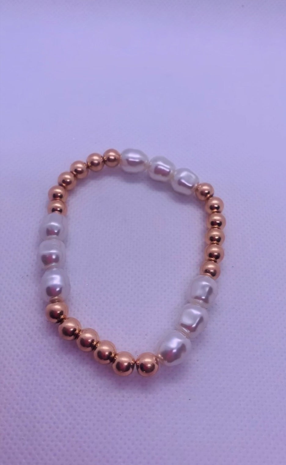 Pearl w/ Gold Mini Beads Bracelets - Cowtown Bling N Things