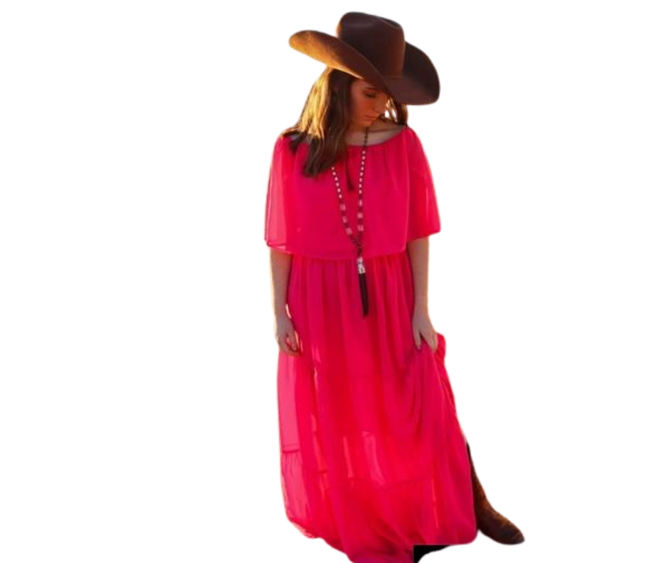 Breezy Off The Shoulders Maxi Dress - Cowtown Bling N Things