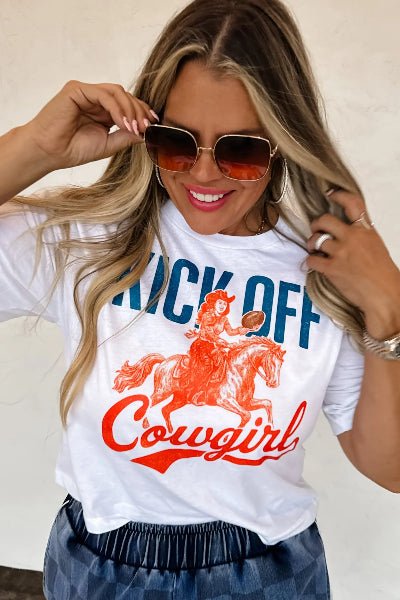 PREORDER: Blakeley Gameday Graphic Tee – Boxy Fit, Semi Crop, 100% Cotton | Preorder Ends 8/26 - Cowtown Bling N Things