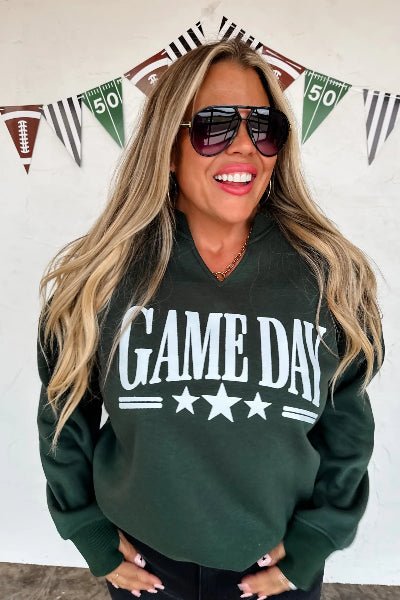 PREORDER: Blakeley Kickoff Cut Sweatshirt – Game Day Graphic, Fleece Lined, Thumbhole Cuffs | Preorder Ends 8/26 - Cowtown Bling N Things