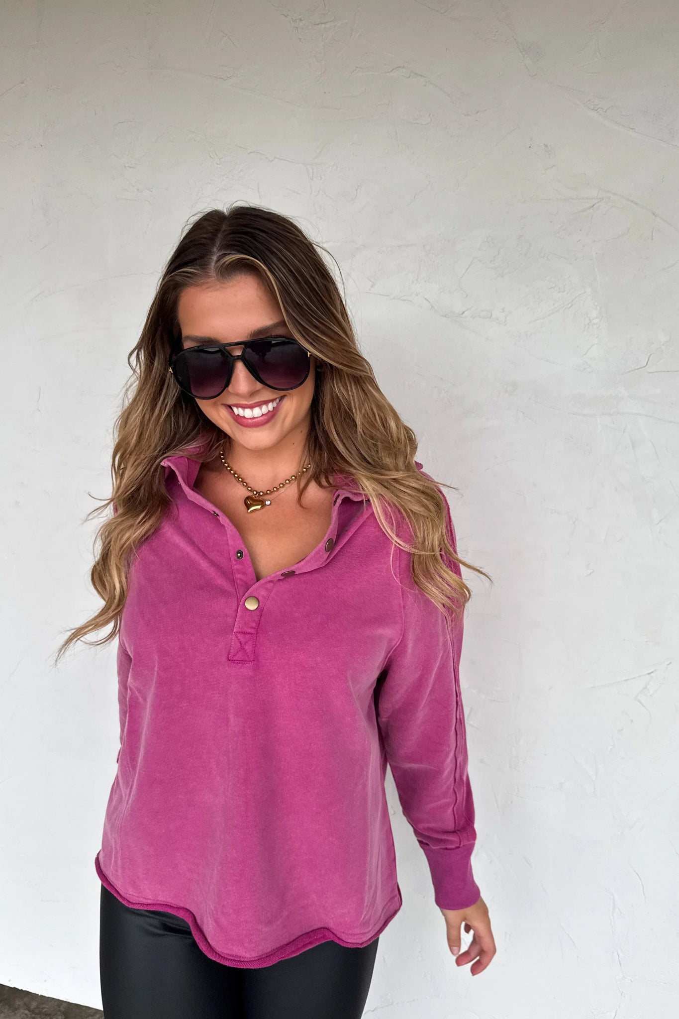 PREORDER: Longer Length Marley Snap Button Sweatshirt - Cowtown Bling N Things