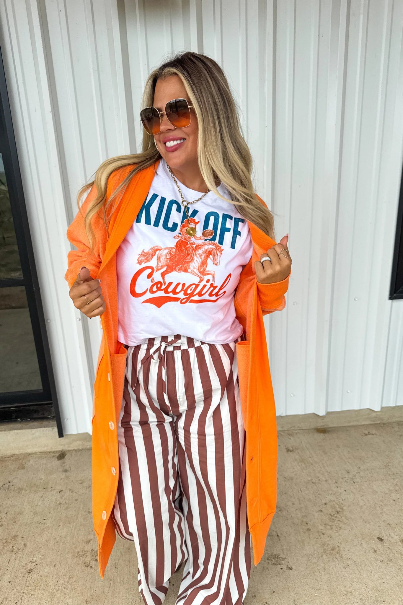 PREORDER: Tailgate Stripe Boxer Pants– Wide - Leg Cotton Lounge Pant with Contrast Pockets | Preorder Ends 8/26 - Cowtown Bling N Things