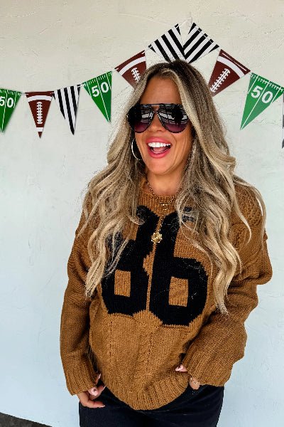 PREORDER: Varsity 86 Sweatshirt– Chunky Knit, Vintage Graphic, Relaxed Fit | Preorder Ends 8/26 - Cowtown Bling N Things