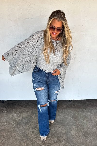 PREORDER: Winter Free Spirit Bell Sleeve Top - Cowtown Bling N Things