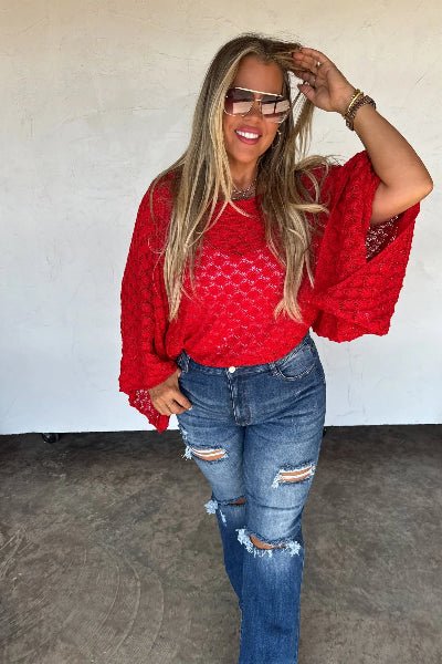 PREORDER: Winter Free Spirit Bell Sleeve Top - Cowtown Bling N Things