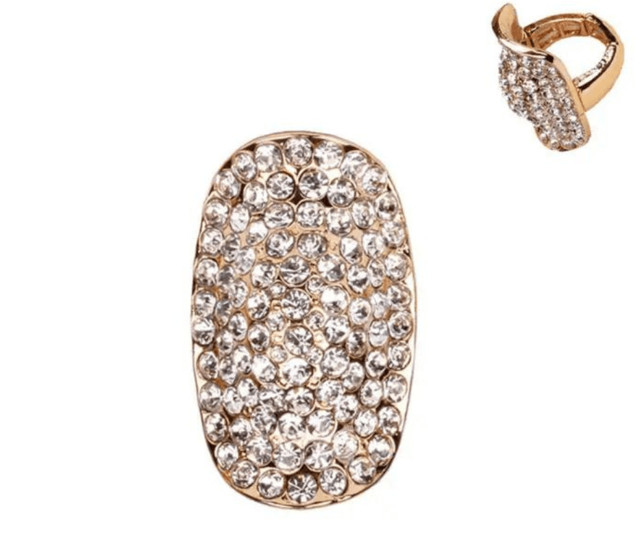 Rhinestone Shield Ring - Cowtown Bling N Things