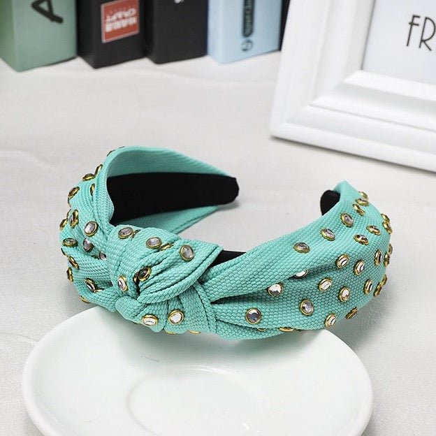 Rhinestone Studs Knotted Headband - Cowtown Bling N Things
