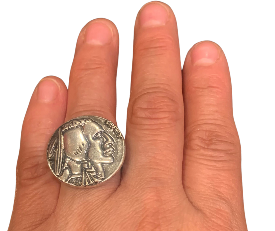 Liberty Indian Replica Coin Adjustable Ring - Cowtown Bling N Things