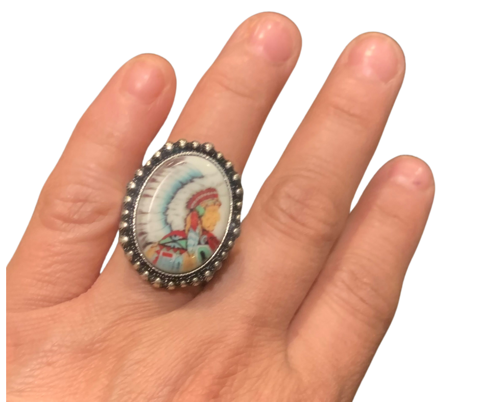 Native American Headdress Stretchy Ring - Cowtown Bling N Things