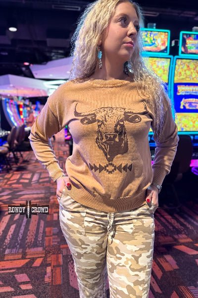 Rowdy Crowd Blazin’ Bull Sweater - Cowtown Bling N Things