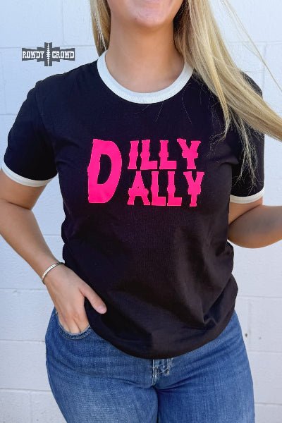 Rowdy Crowd Clothing Dilly Dally Ringer Tee - Cowtown Bling N Things