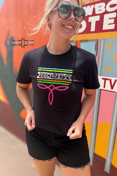 Rowdy Crowd Clothing Howdy Boot Stitch Tee - Cowtown Bling N Things