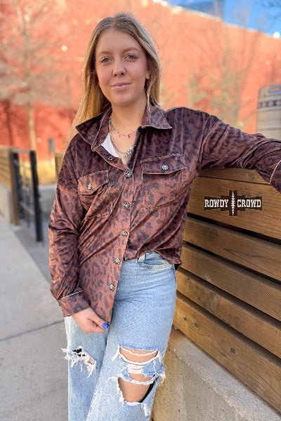 Rowdy Crowd Clothing Leopard Lady Button Up - Cowtown Bling N Things