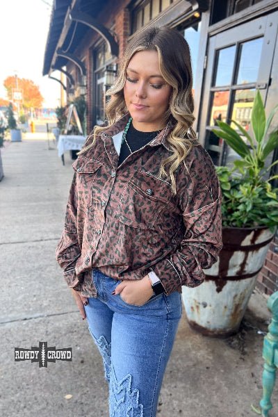 Rowdy Crowd Clothing Leopard Lady Button Up - Cowtown Bling N Things