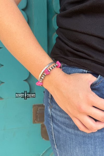 Rowdy Crowd Clothing Little Pink Rock Bracelet - Cowtown Bling N Things