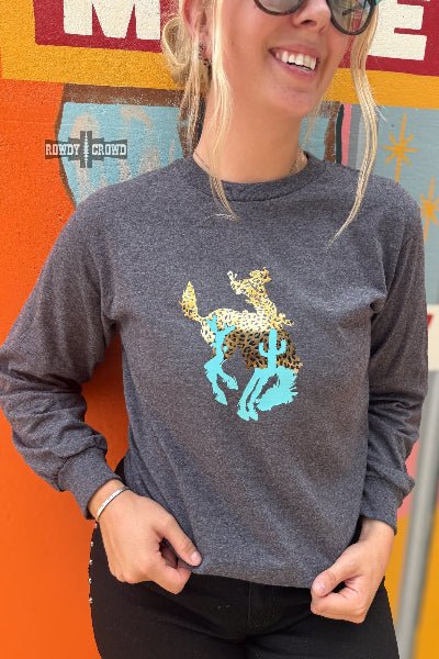 Rowdy Crowd Clothing Rodeo Nights Long Sleeve Tee - Cowtown Bling N Things