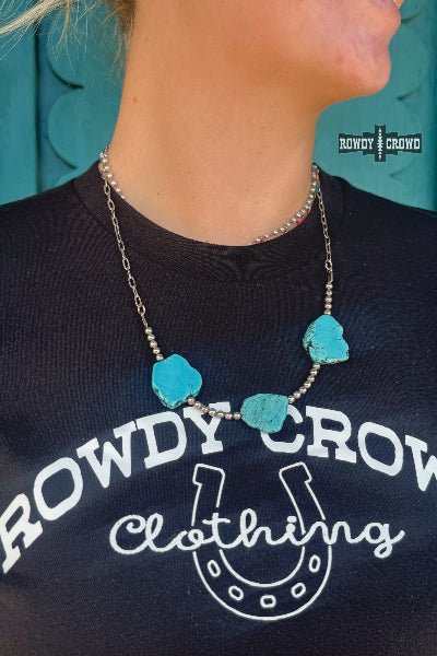 Rowdy Crowd Clothing Turquoise Tres Necklace - Cowtown Bling N Things