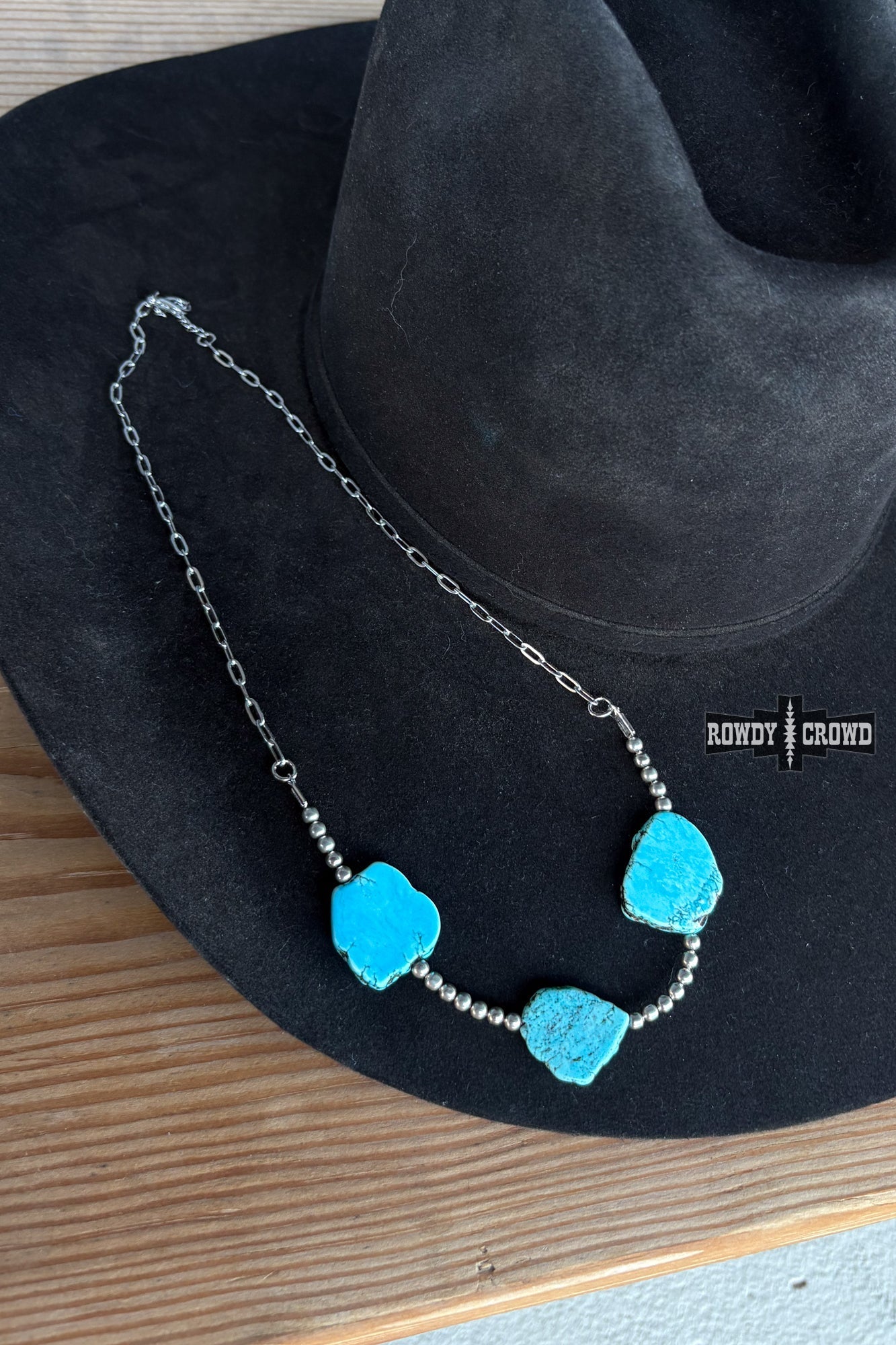Rowdy Crowd Clothing Turquoise Tres Necklace - Cowtown Bling N Things