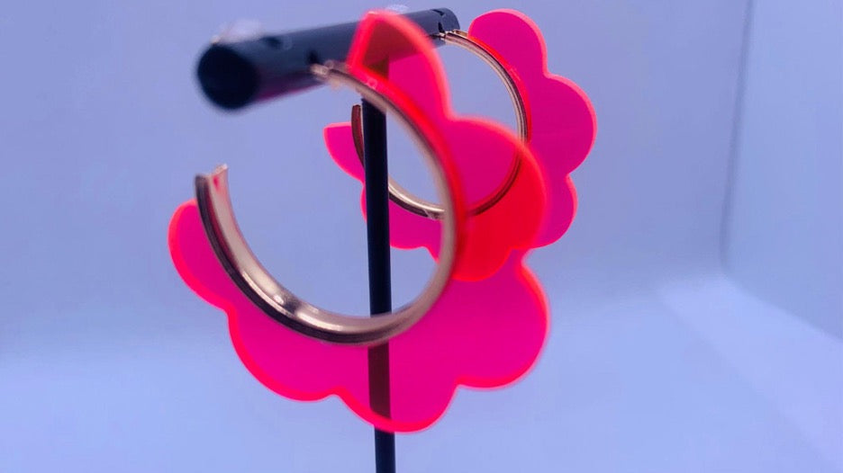 Neon Acrylic Flower Earrings - Cowtown Bling N Things