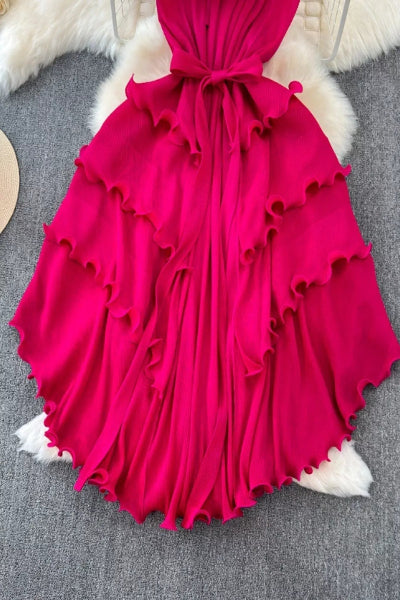 Ruffled Tiered Sleeveless Midi Dress - Cowtown Bling N Things