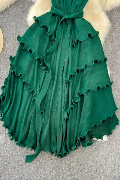 Ruffled Tiered Sleeveless Midi Dress - Cowtown Bling N Things