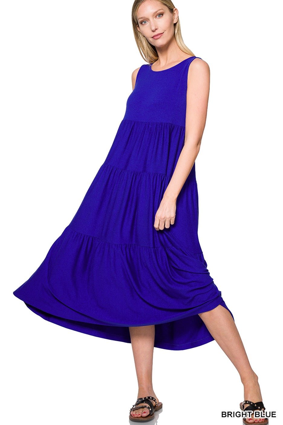 Sleeveless Tiered Midi Dress - Cowtown Bling N Things