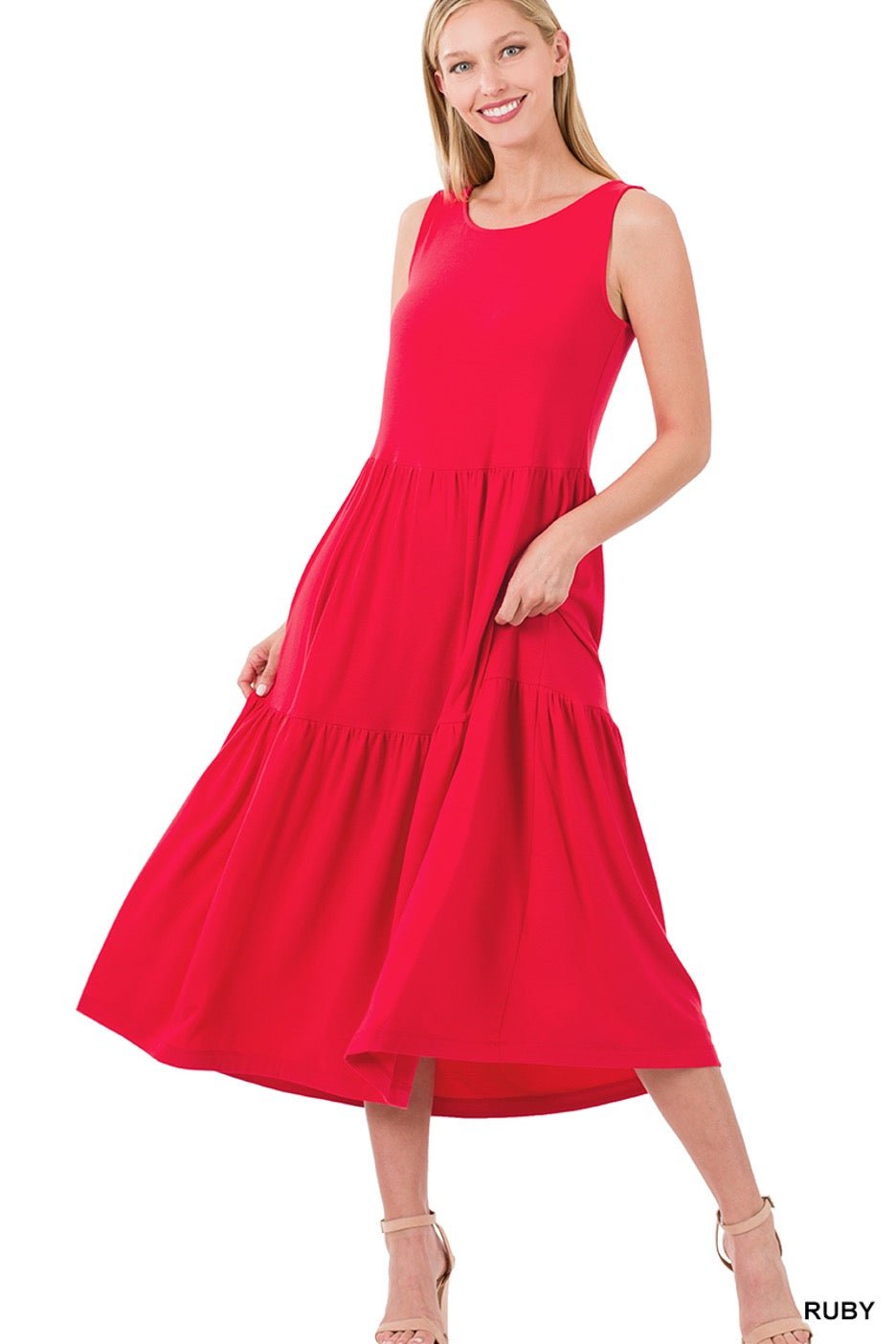 Sleevless Tiered Mini Dress (Curvy) - Cowtown Bling N Things