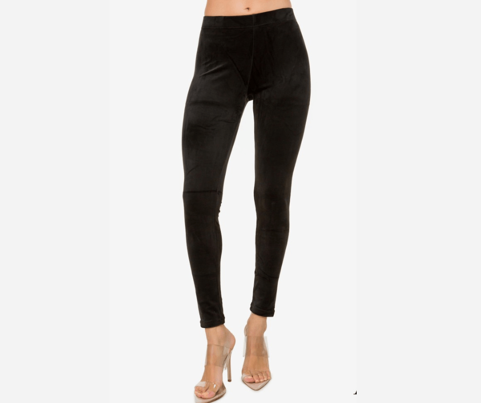Solid Velour Brushed Ankle Leggings - Cowtown Bling N Things