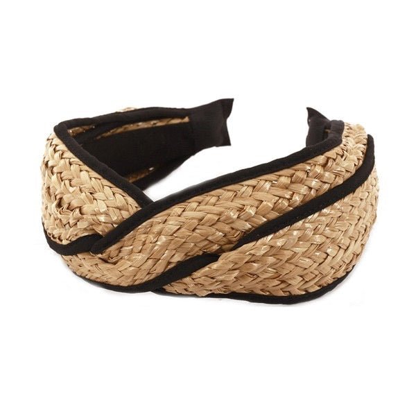 Straw Wide Criss Cross Headband - Cowtown Bling N Things