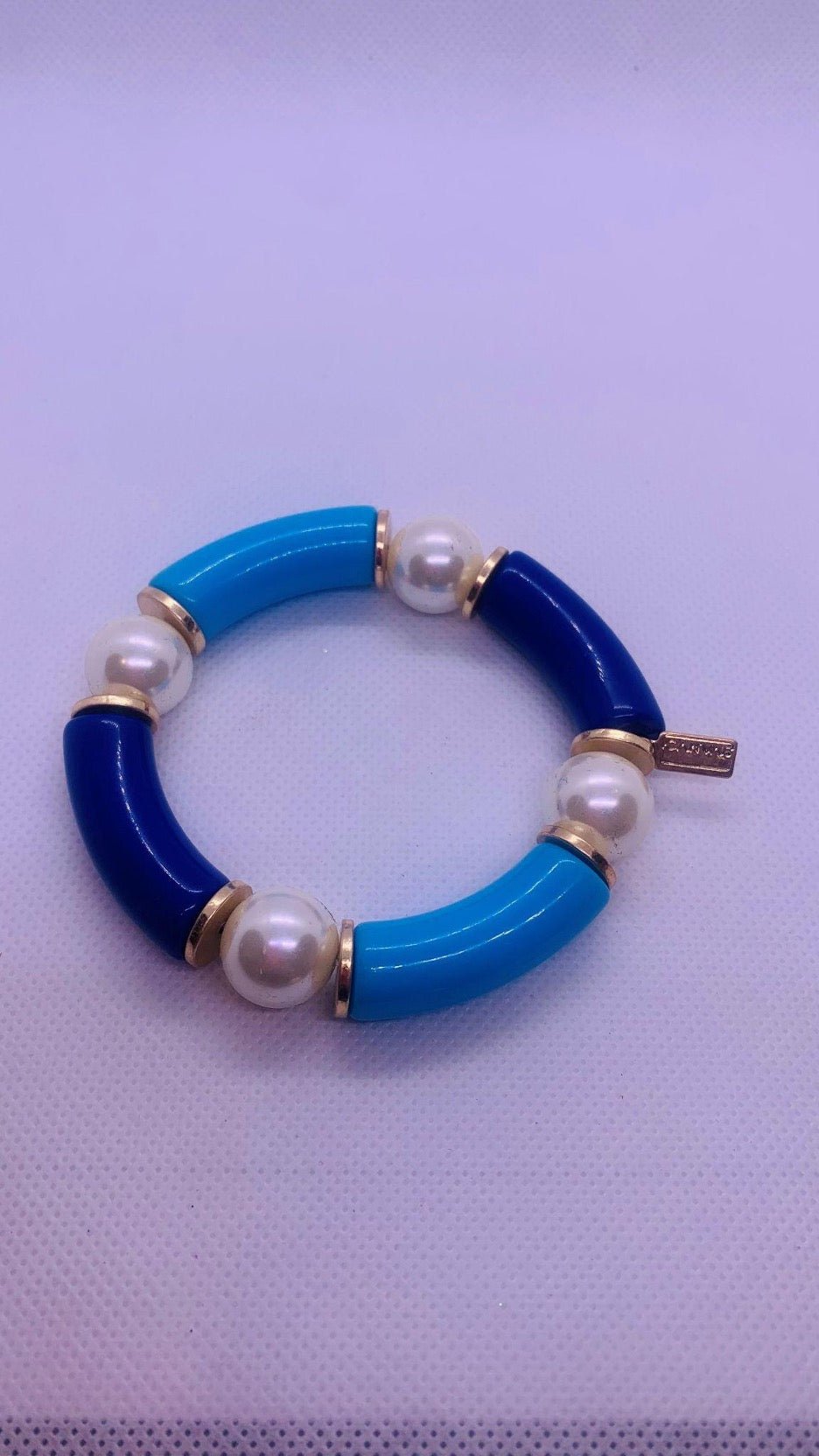 Stretch Pearl Bracelet w Gold Accent Beads - Cowtown Bling N Things
