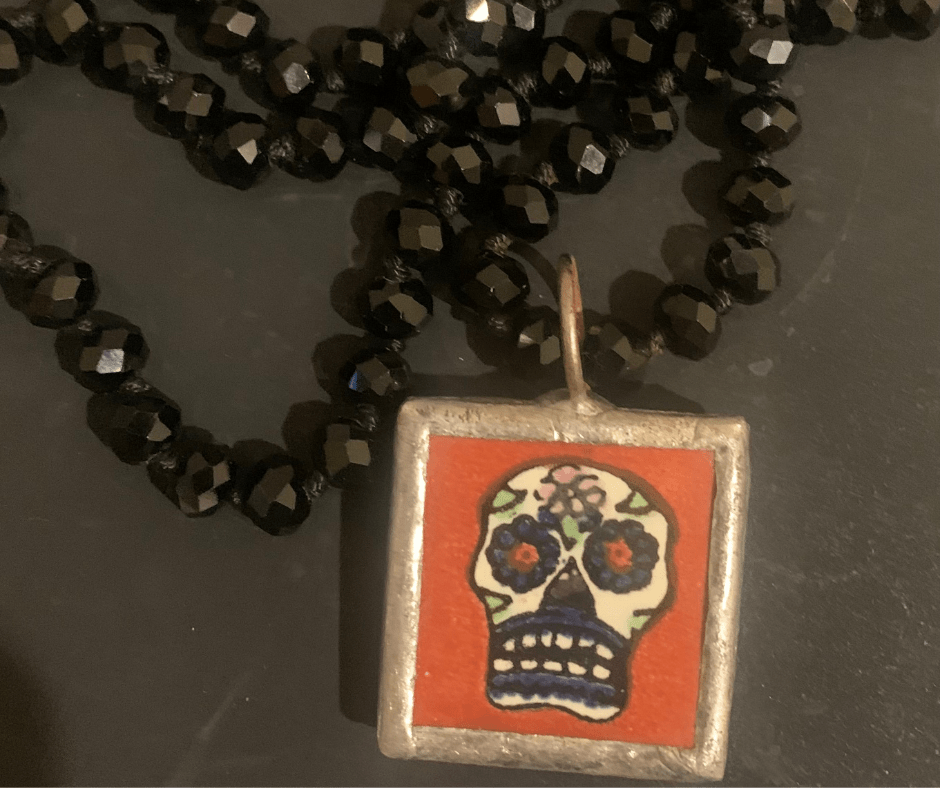 Sugar Skull Black Necklace - Cowtown Bling N Things