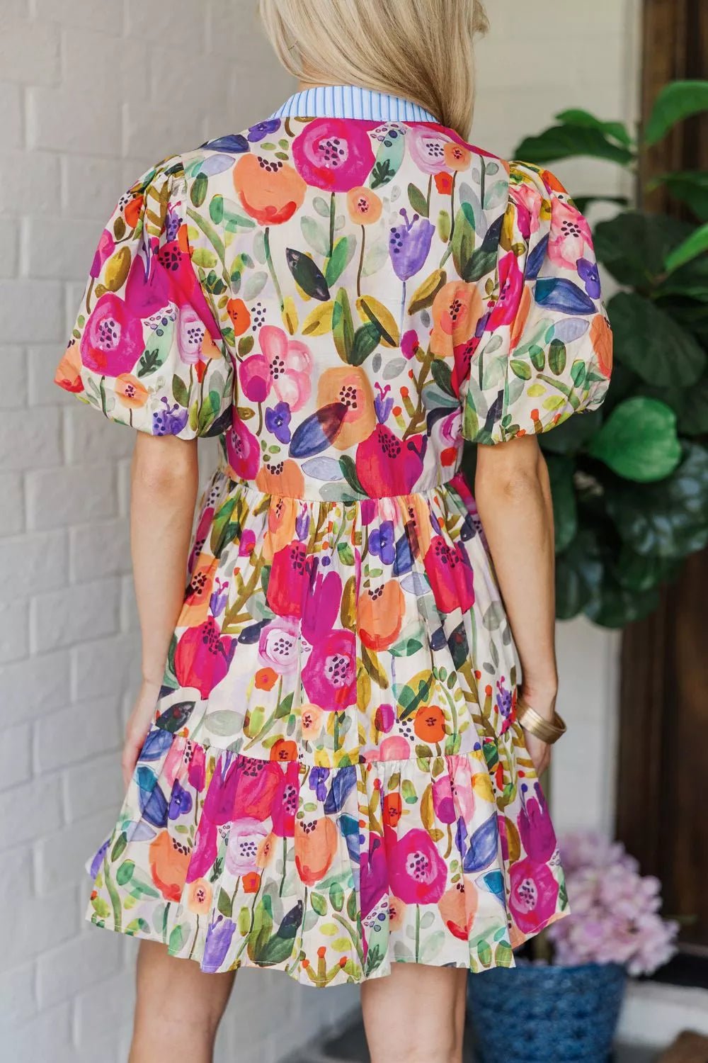 SYNZ Floral Print Tiered Mini Dress - Cowtown Bling N Things
