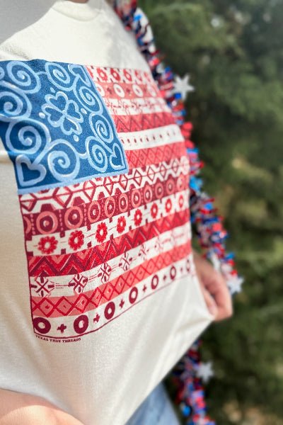 Texas True Threads Barbara's Paisley Flag Tee - Cowtown Bling N Things