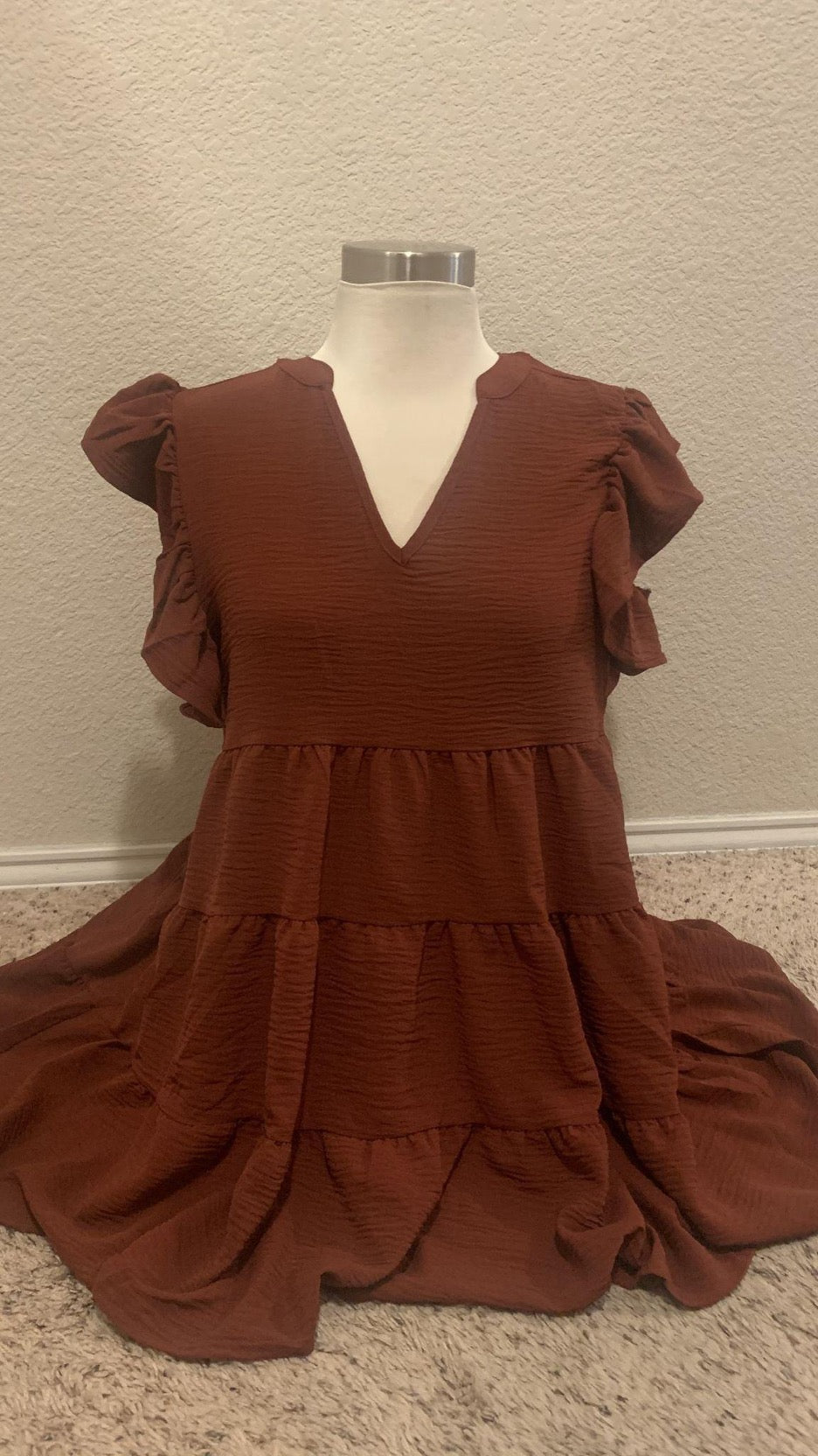 Tiered ruffle sleeve mini dress - Cowtown Bling N Things