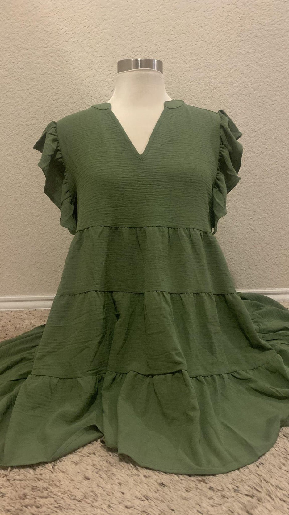 Tiered ruffle sleeve mini dress - Cowtown Bling N Things